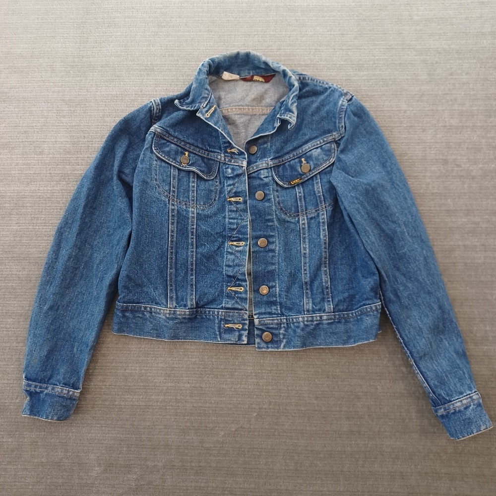 Vintage Ms. Lee Denim Jacket Womens Size‎ 11/12 Denim Trucker Jeans Made USA 90s